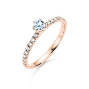 Anello di Fidanzamento Classic Pavé in 14K oro rosa con diamanti 0,40ct G/SI