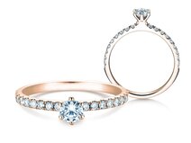 Anello di Fidanzamento Classic Pavé in 14K oro rosa con diamanti 0,50ct G/SI