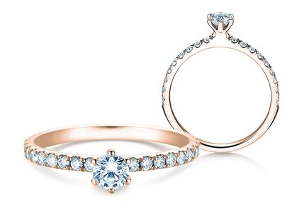 Anello di Fidanzamento Classic Pavé in 14K oro rosa con diamanti 0,50ct G/SI
