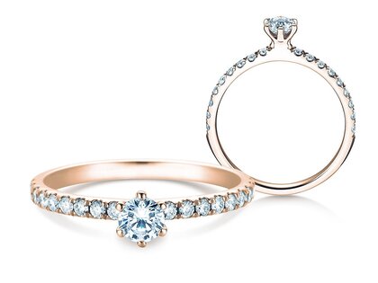 Anello di Fidanzamento Classic Pavé in 9K oro rosa con diamanti 0,50ct G/SI