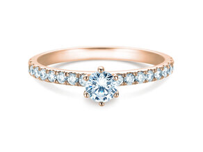Anello di Fidanzamento Classic Pavé in 14K oro rosa con diamanti 0,60ct G/SI