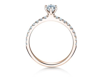 Anello di Fidanzamento Classic Pavé in 14K oro rosa con diamanti 0,60ct G/SI