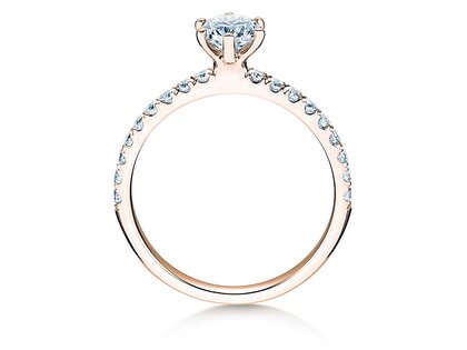 Anello di Fidanzamento Classic Pavé in 14K oro rosa con diamanti 0,86ct G/SI