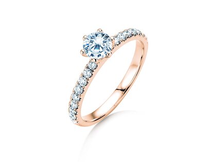 Anello di Fidanzamento Classic Pavé in 14K oro rosa con diamanti 0,86ct G/SI