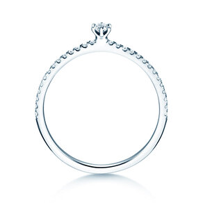 Anello di Fidanzamento Classic Pavé in 14K oro bianco con diamanti 0,20ct G/SI