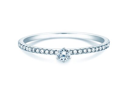 Anello di Fidanzamento Classic Pavé in 18K oro bianco con diamanti 0,30ct G/SI