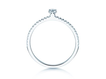 Anello di Fidanzamento Classic Pavé in 18K oro bianco con diamanti 0,30ct G/SI