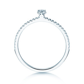 Anello di Fidanzamento Classic Pavé in 18K oro bianco con diamanti 0,30ct G/SI