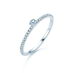 Anello di Fidanzamento Classic Pavé in 18K oro bianco con diamanti 0,30ct G/SI