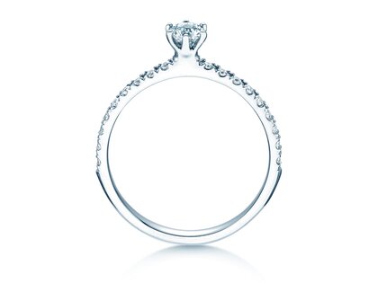 Anello di Fidanzamento Classic Pavé in 18K oro bianco con diamanti 0,40ct G/SI