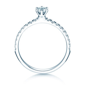 Anello di Fidanzamento Classic Pavé in 18K oro bianco con diamanti 0,40ct G/SI