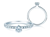 Anello di Fidanzamento Classic Pavé in 14K oro bianco con diamanti 0,50ct G/SI
