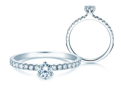 Anello di Fidanzamento Classic Pavé in 14K oro bianco con diamanti 0,50ct G/SI