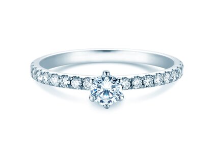 Anello di Fidanzamento Classic Pavé in 14K oro bianco con diamanti 0,50ct G/SI