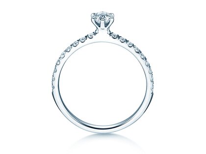 Anello di Fidanzamento Classic Pavé in 14K oro bianco con diamanti 0,50ct G/SI