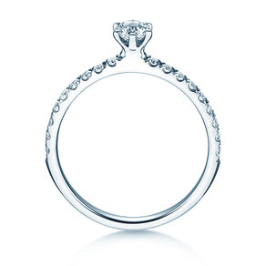 Anello di Fidanzamento Classic Pavé in 14K oro bianco con diamanti 0,50ct G/SI