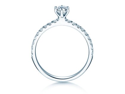 Anello di Fidanzamento Classic Pavé in 18K oro bianco con diamanti 0,60ct G/SI