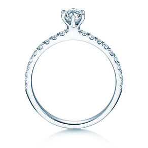 Anello di Fidanzamento Classic Pavé in 18K oro bianco con diamanti 0,60ct G/SI