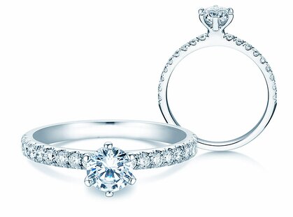 Anello di Fidanzamento Classic Pavé in platino