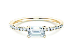 Anello di Fidanzamento Emerald-Cut in oro giallo