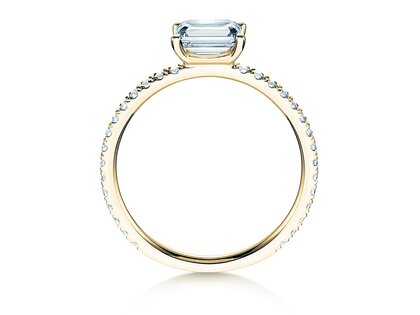 Anello di Fidanzamento Emerald-Cut in oro giallo