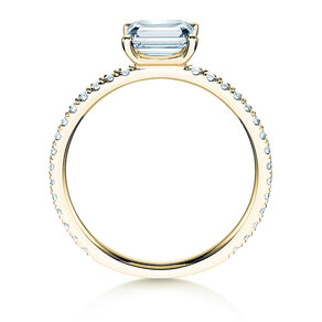 Anello di Fidanzamento Emerald-Cut in oro giallo