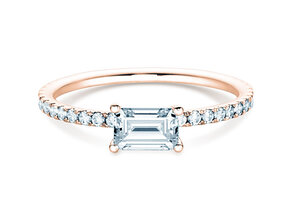 Anello di Fidanzamento Emerald-Cut in oro rosa