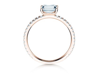 Anello di Fidanzamento Emerald-Cut in oro rosa