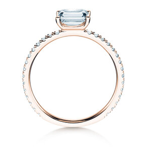 Anello di Fidanzamento Emerald-Cut in oro rosa