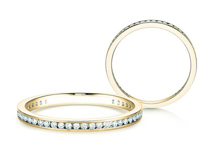 Anello di Fidanzamento Endless Love in 14K oro giallo con diamanti 0,20ct