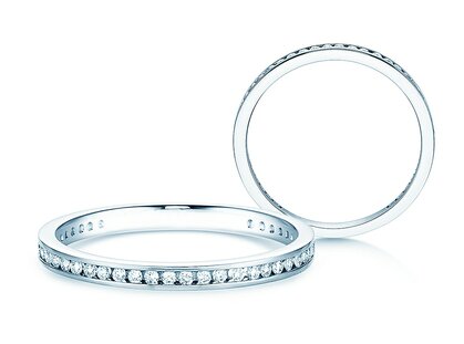 Anello di Fidanzamento Endless Love in 18K oro bianco con diamanti 0,20ct