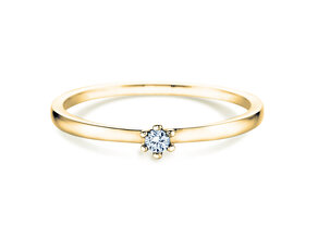 Anello di Fidanzamento Classic Petite in 14K oro giallo con diamante 0,07ct G/SI