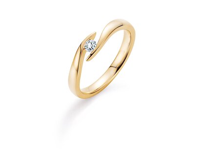 Anello di Fidanzamento Twist in 14K oro giallo con diamante 0,20ct H/SI