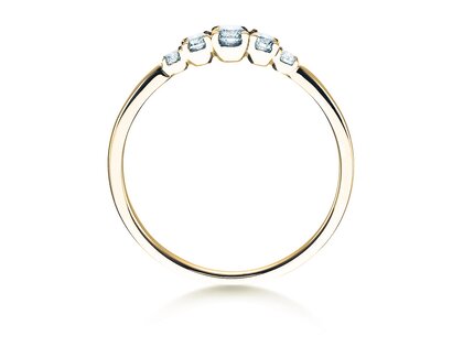 Anello di Fidanzamento 5 Diamonds in 14K oro giallo con diamanti 0,15ct G/SI