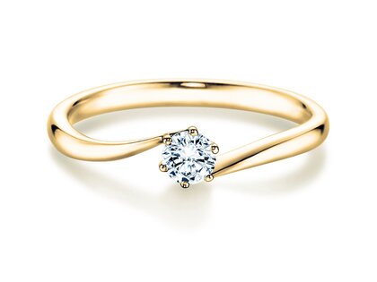 Anello di Fidanzamento Devotion in 18K oro giallo con diamante 0,10ct H/SI
