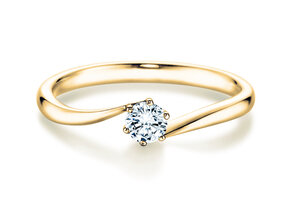 Anello di Fidanzamento Devotion in 18K oro giallo con diamante 0,10ct H/SI