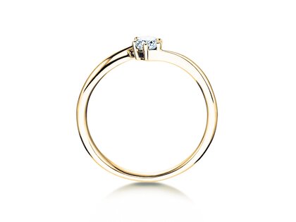 Anello di Fidanzamento Devotion in 18K oro giallo con diamante 0,10ct H/SI