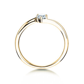 Anello di Fidanzamento Devotion in 18K oro giallo con diamante 0,10ct H/SI