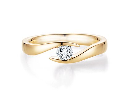 Anello di Fidanzamento Twist in 9K oro giallo con diamante 0,30ct H/SI