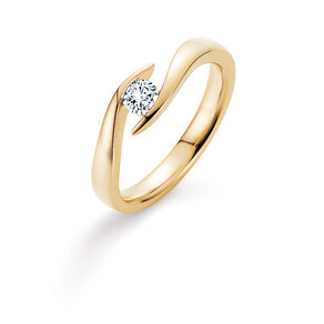 Anello di Fidanzamento Twist in 9K oro giallo con diamante 0,30ct H/SI