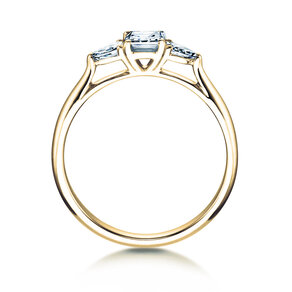 Anello di Fidanzamento Vivid Asscher in 14K oro giallo con diamanti 0,53ct G/SI