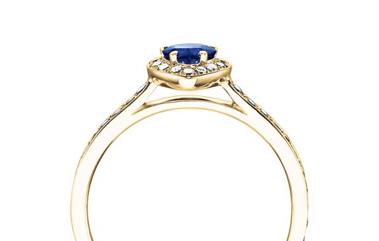 Anello di Fidanzamento Heart Saphir in oro giallo
