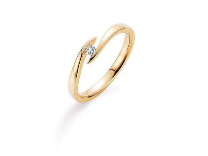 Anello di Fidanzamento Twist in 14K oro giallo con diamante 0,05ct H/SI