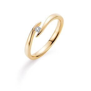 Anello di Fidanzamento Twist in 14K oro giallo con diamante 0,05ct H/SI