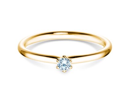 Anello di Fidanzamento Classic 6 in 14K oro giallo con diamante 0,07ct H/SI