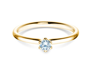 Anello di Fidanzamento Classic 6 in 14K oro giallo con diamante 0,15ct H/SI