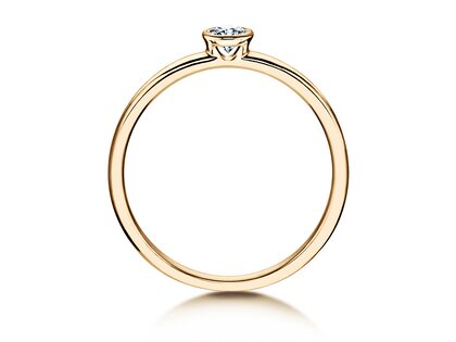 Anello di Fidanzamento Eternal in 14K oro giallo con diamante 0,15ct H/SI