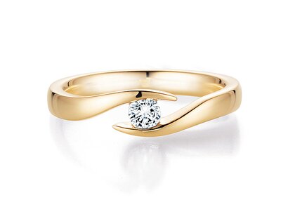 Anello di Fidanzamento Twist in 9K oro giallo con diamante 0,15ct G/SI