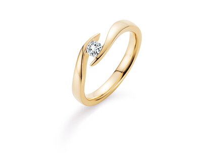 Anello di Fidanzamento Twist in 9K oro giallo con diamante 0,15ct G/SI
