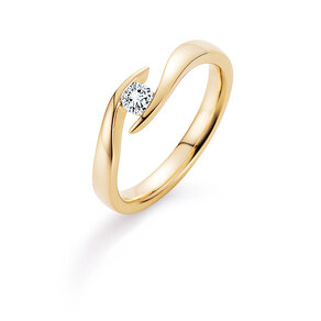 Anello di Fidanzamento Twist in 9K oro giallo con diamante 0,15ct G/SI